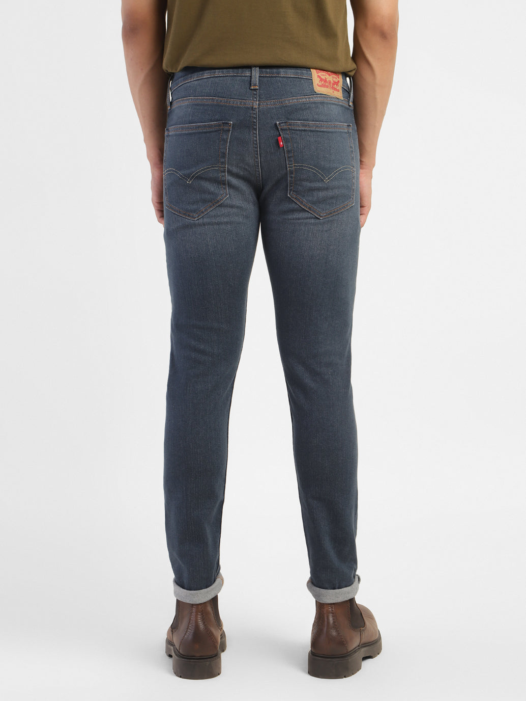 Men's Blue Skinny Fit Mid Rise Jeans - 892a1262-70a7-4861-ae3f-64484791843c View