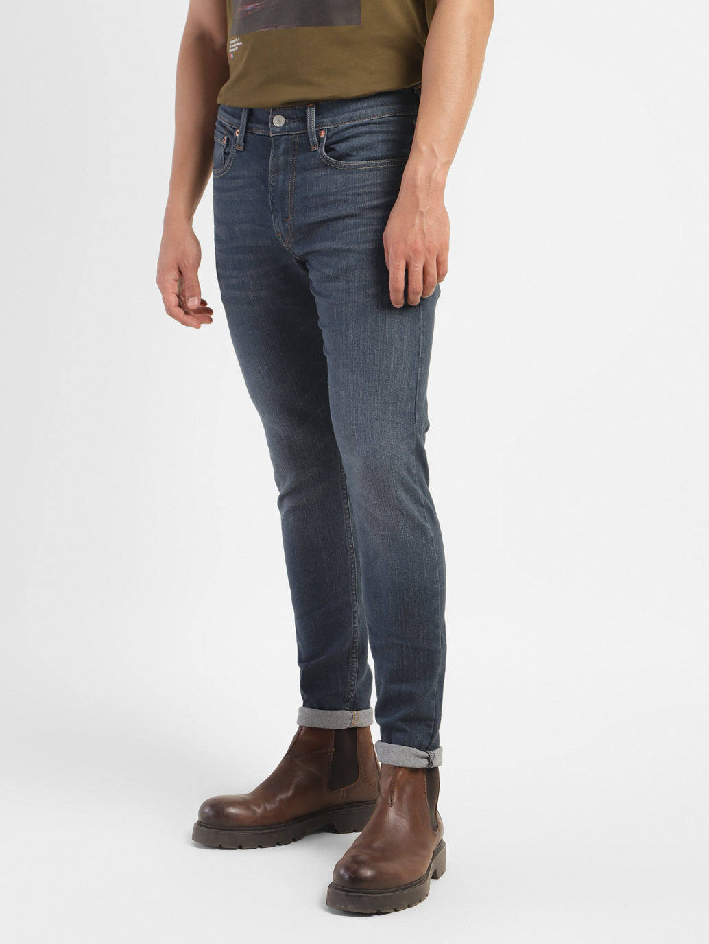 Men's Blue Skinny Fit Mid Rise Jeans - e7cc812c-8931-41ae-a20a-ec0e9974d387 View