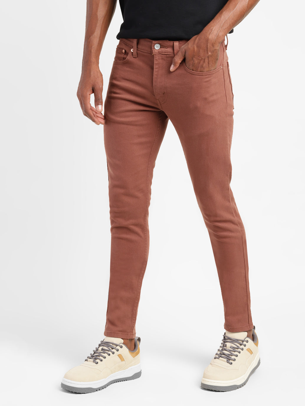 Men's Brown Skinny Fit Mid Rise Jeans - 6d3a4daa-0344-41bb-96dd-75933dcc5cbd View