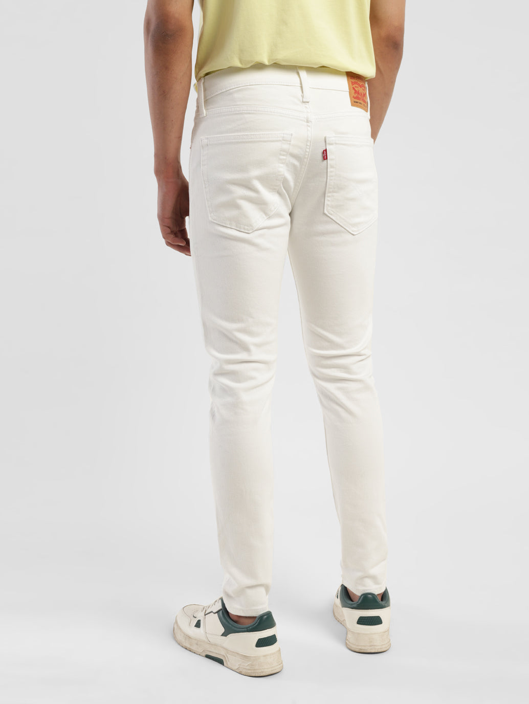 Men's White Skinny Fit Mid Rise Jeans - 156fb2b2-60eb-47b4-b7c8-34275b65dfb0 View