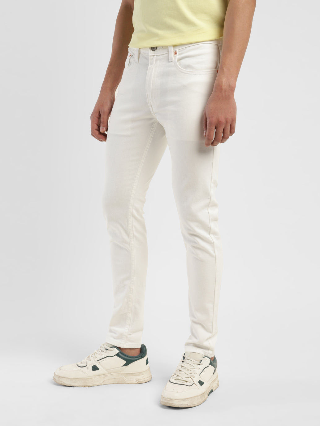 Men's White Skinny Fit Mid Rise Jeans - 33f380ea-9fdd-43a3-8067-d16d45e067cc View