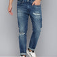 Men's Blue Skinny Fit Mid Rise Jeans - 1 View