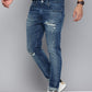 Men's Blue Skinny Fit Mid Rise Jeans - 2 View