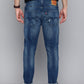 Men's Blue Skinny Fit Mid Rise Jeans - 3 View