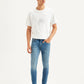 Men's Blue Skinny Fit Mid Rise Jeans - Front View