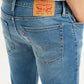 Men's Blue Skinny Fit Mid Rise Jeans - Detail View