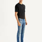 Men's Blue Skinny Tapered Fit Mid Rise Jeans - Side View