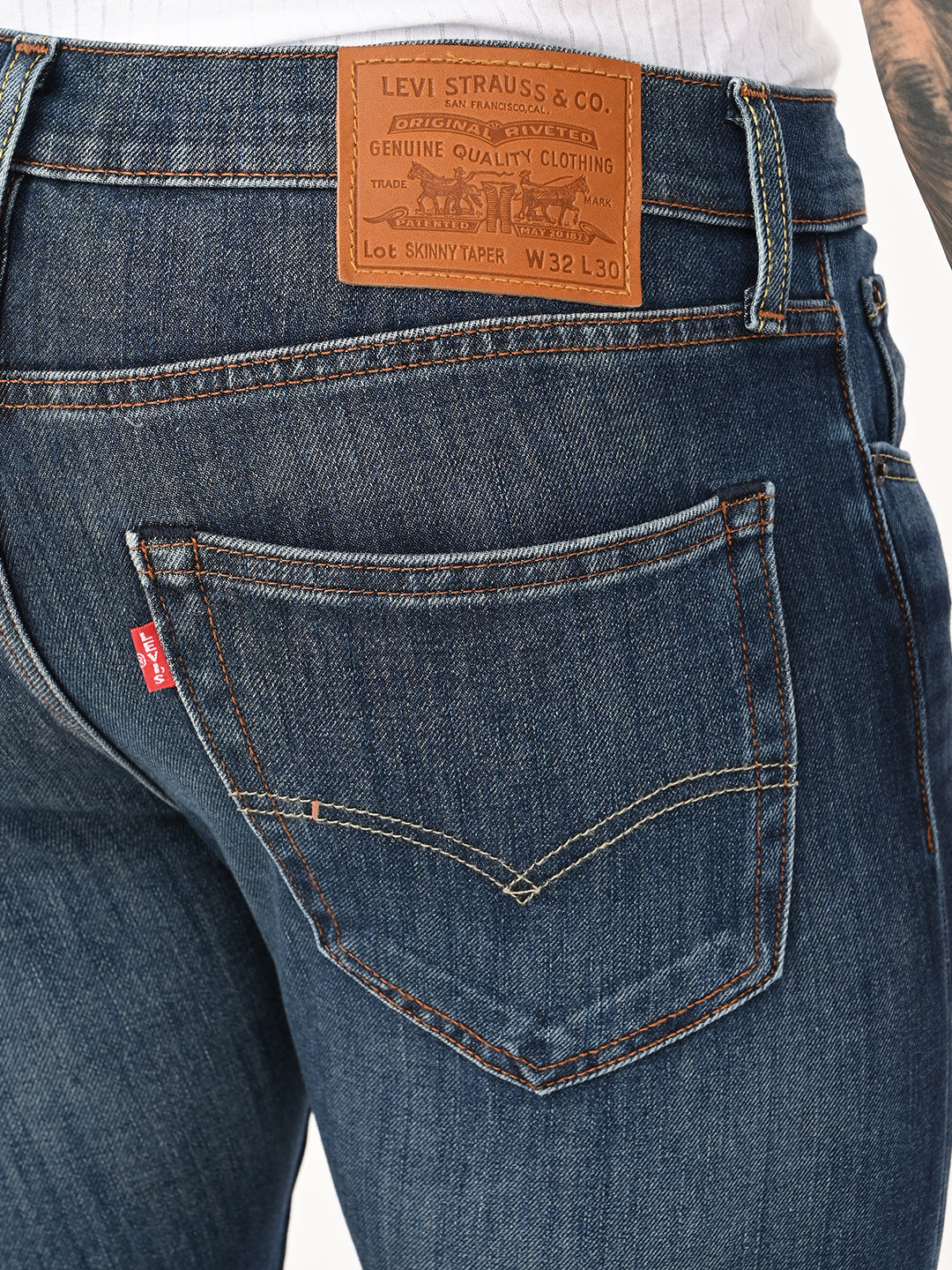 Men's Blue Skinny Fit Mid Rise Jeans - 213010107 View