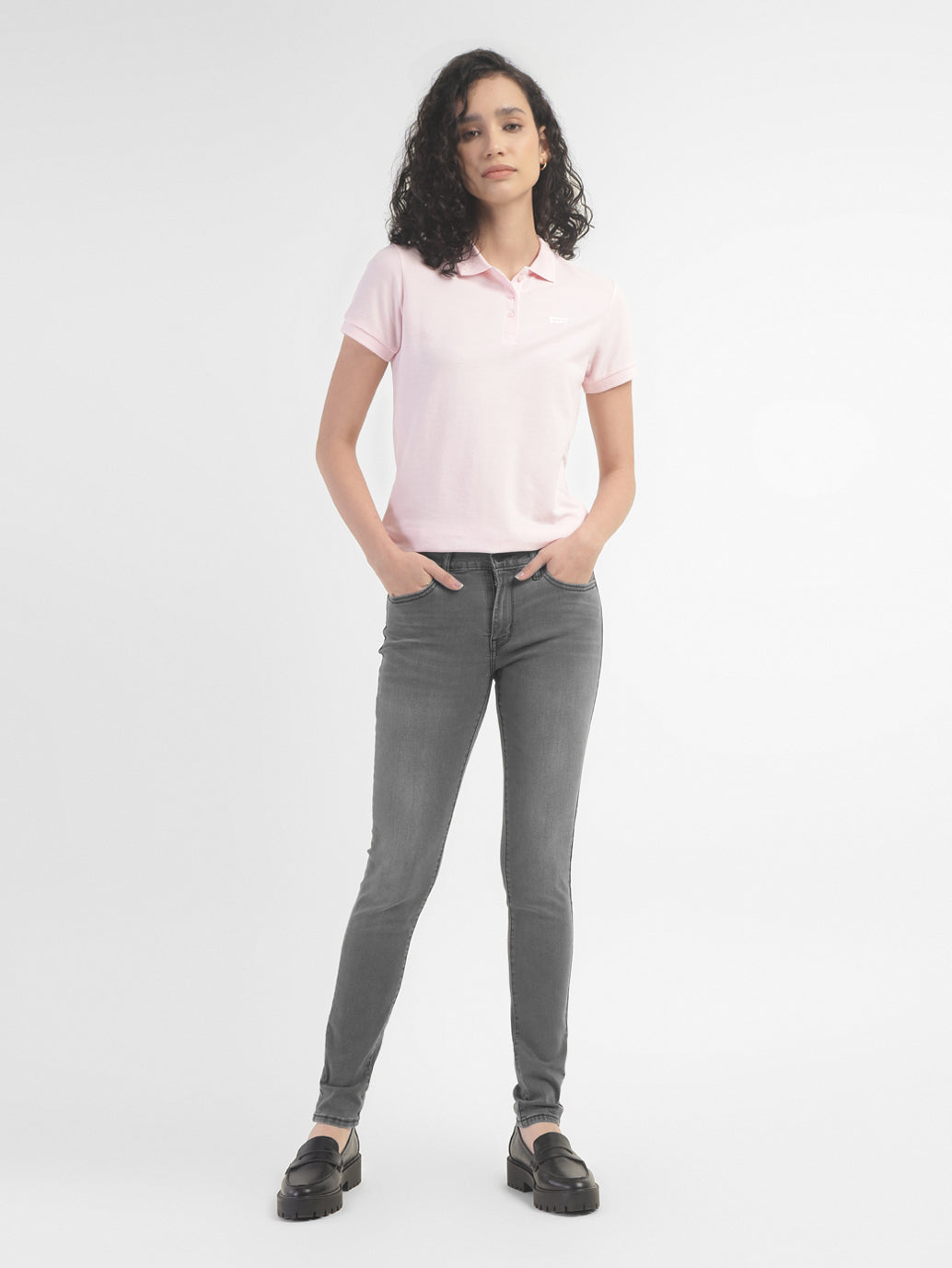 Women's 711 Grey Skinny Fit Mid Rise Jeans - 163e8439-4c95-43f2-9fe0-eb8d06bc90a4 View