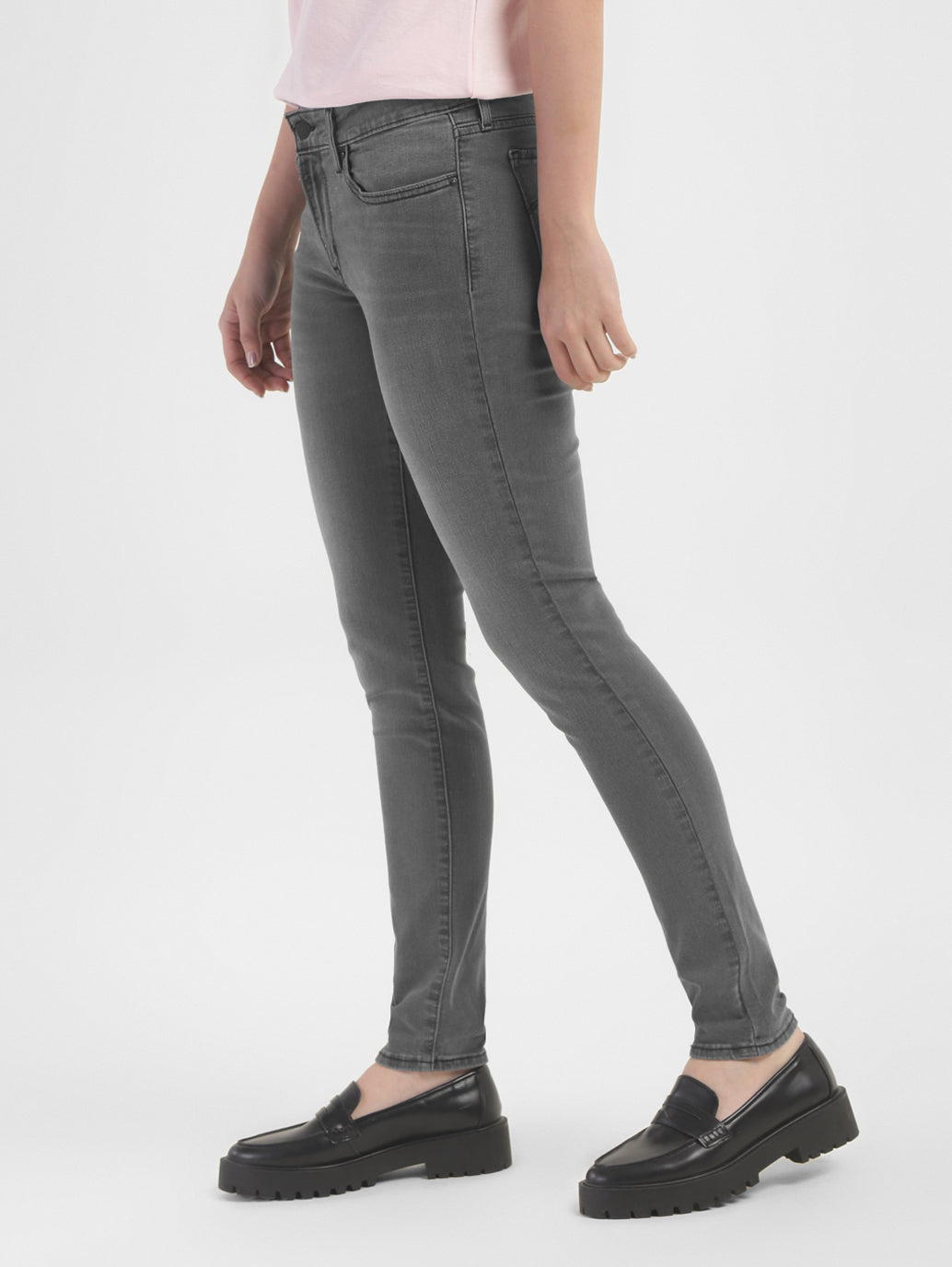 Women's 711 Grey Skinny Fit Mid Rise Jeans - 14b745d1-acf1-41a4-b345-c6e2d36fb785 View