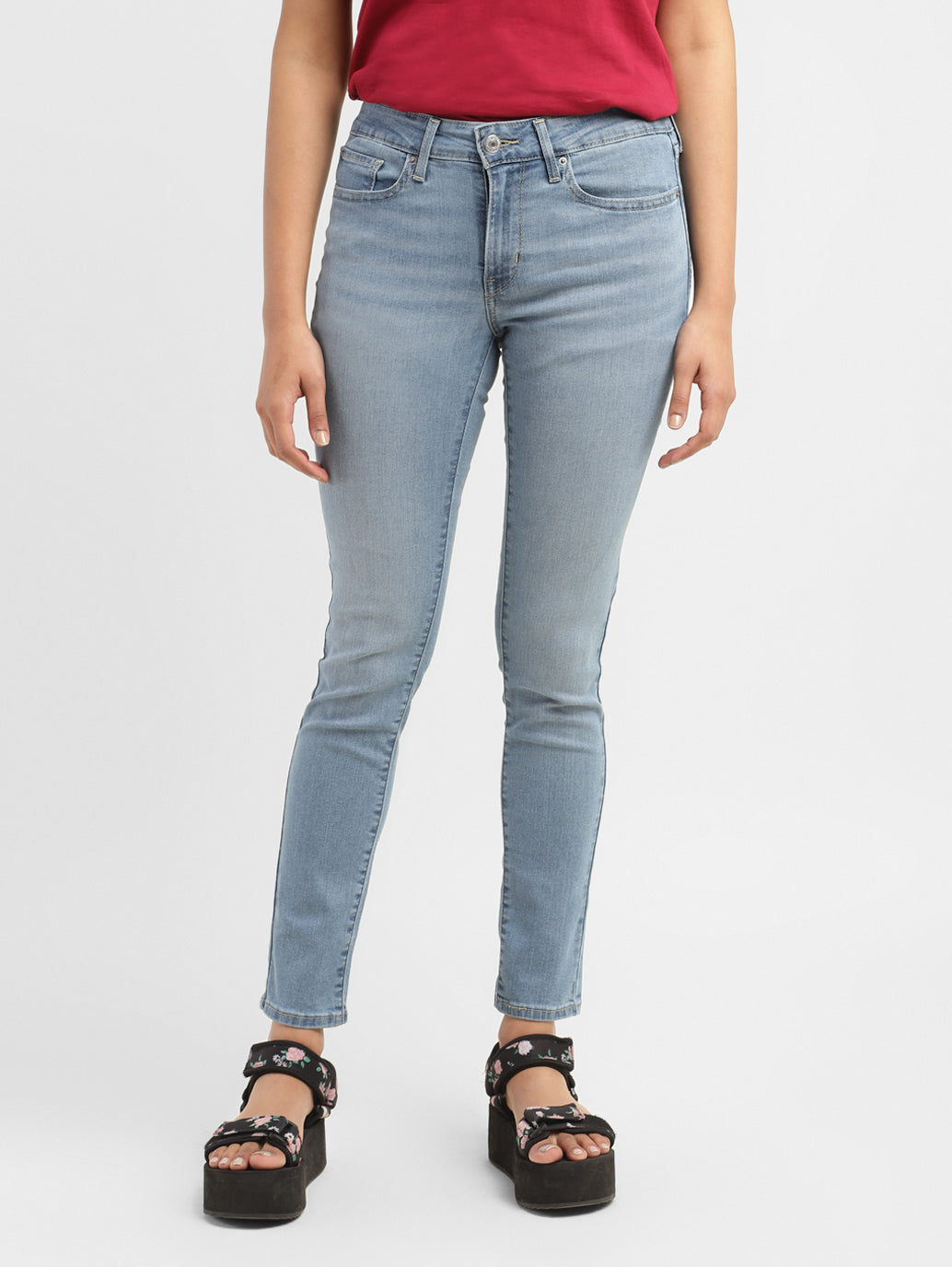 Women's 711 Blue Skinny Fit Mid Rise Jeans - 2e3c55c7-5c74-4df5-b6b9-176bafb55889 View