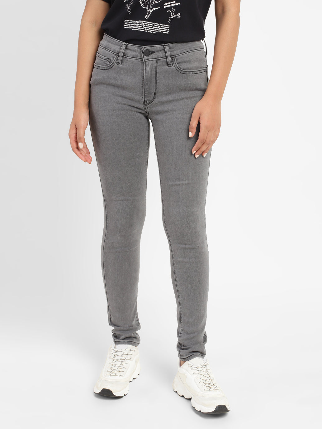 Women's 711 Grey Skinny Fit Mid Rise Jeans - e5df6a76-2080-436d-9126-73879832a3c5 View