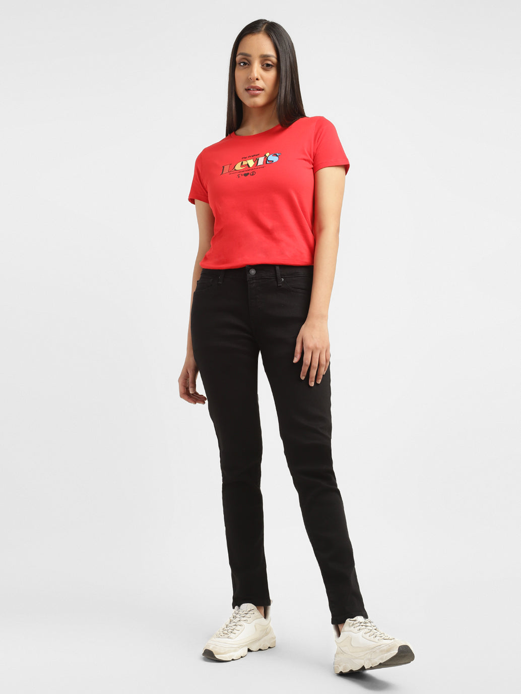 Women's 711 Black Skinny Fit Mid Rise Jeans - 7d649126-6849-4bc8-a3f4-07dfb8d40403 View