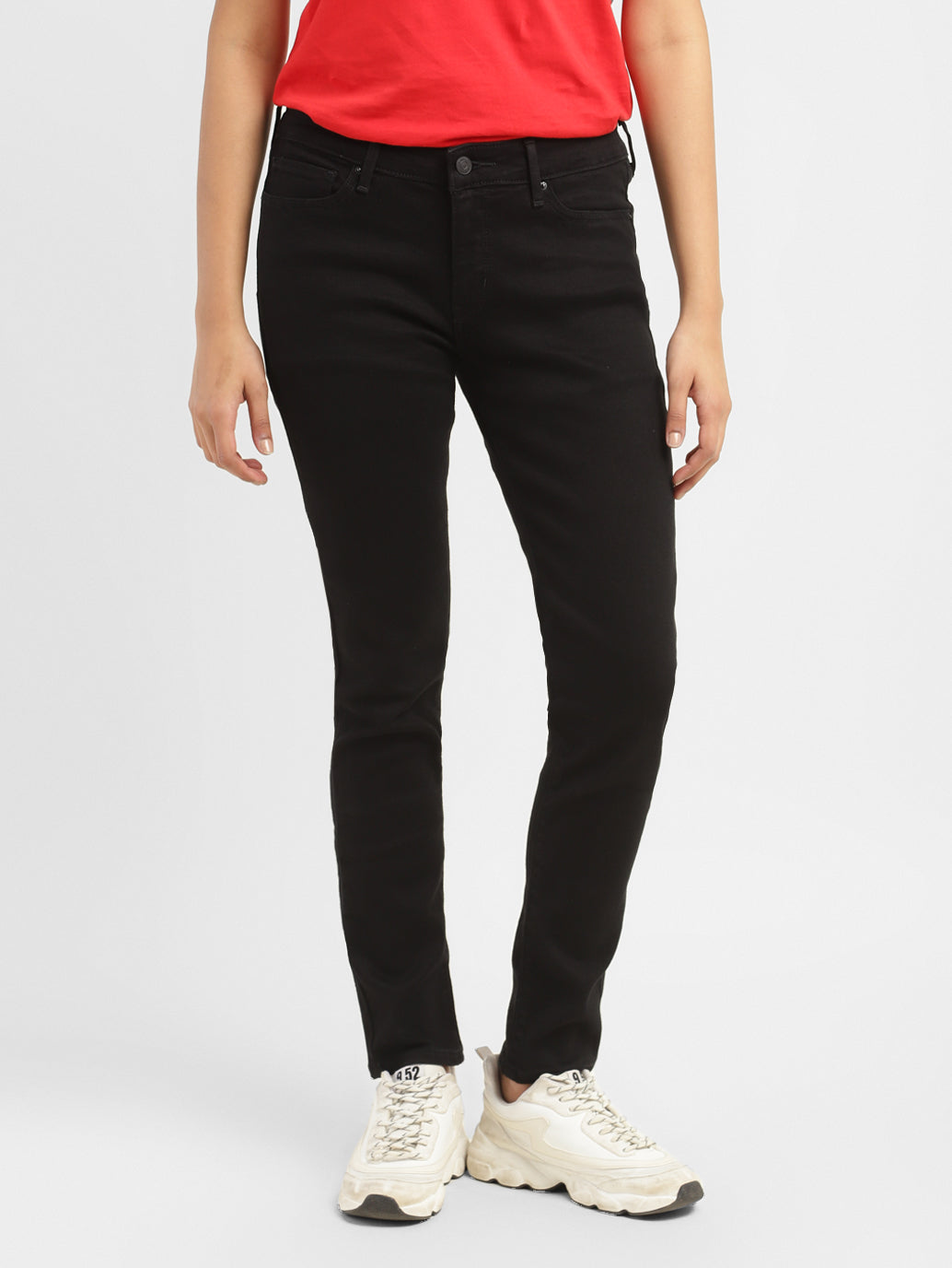 Women's 711 Black Skinny Fit Mid Rise Jeans - 35e747f5-a58f-4a3a-a7a1-afbde5c0545e View