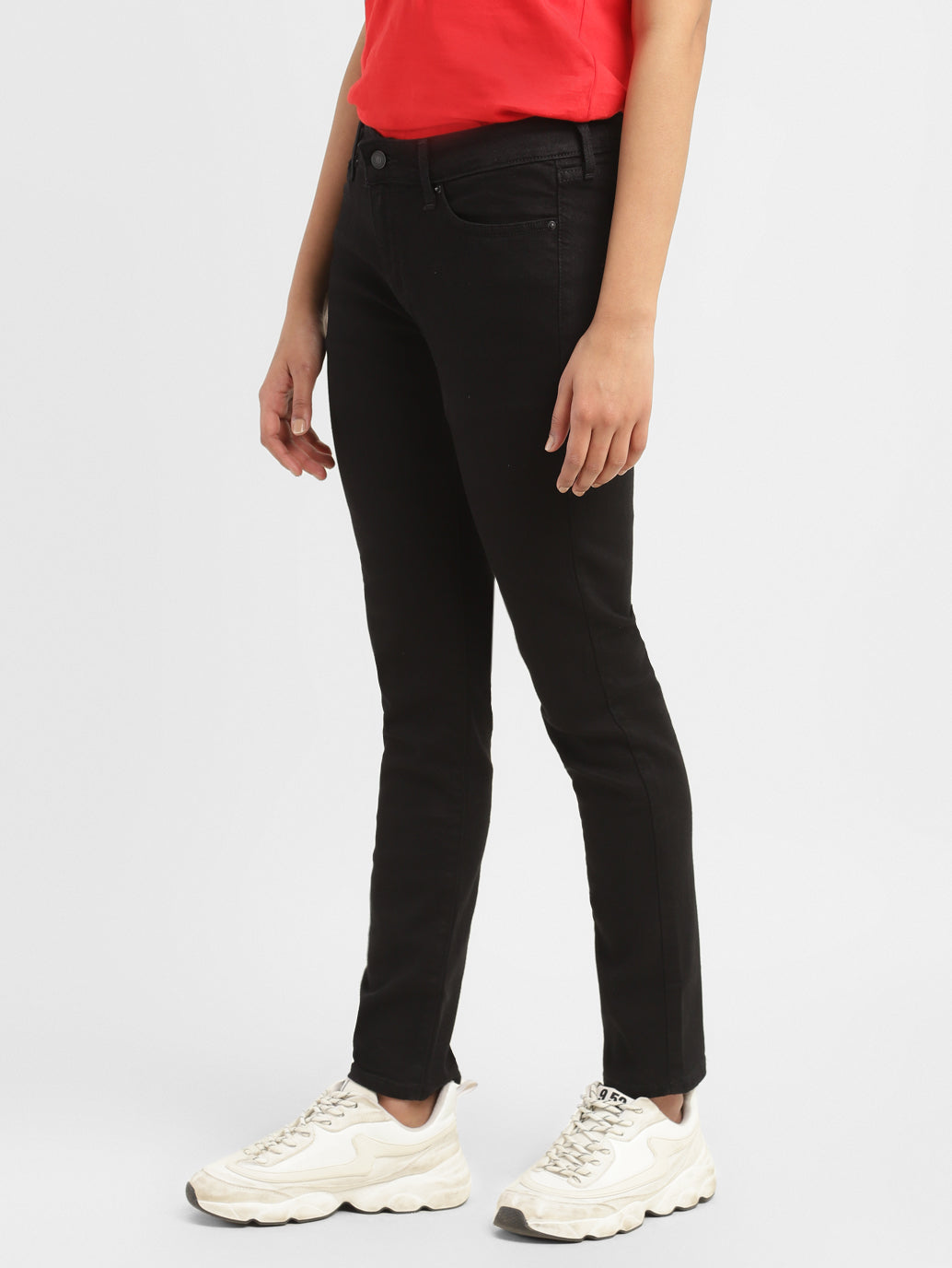 Women's 711 Black Skinny Fit Mid Rise Jeans - 74622ea7-b05e-4e46-b54a-b044c344d6b2 View