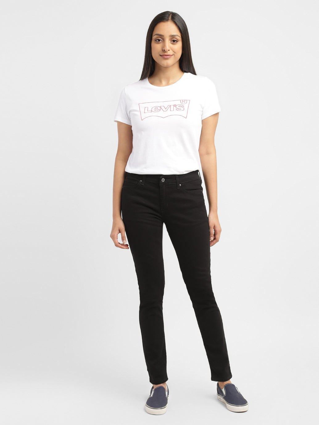 Women's 711 Black Skinny Fit Mid Rise Jeans - 72ee3fe8-5a8c-4ad7-9dc2-8e46dc6aea65 View