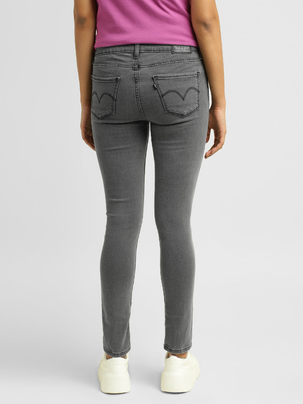 Women's 711 Grey Skinny Fit Mid Rise Jeans - e0b0d245-f617-4994-b1e6-bafc8472424c View