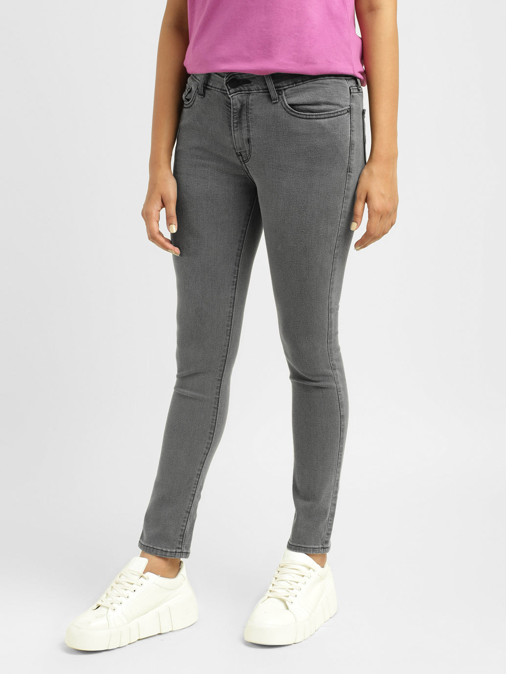 Women's 711 Grey Skinny Fit Mid Rise Jeans - 16c8c8d0-47f8-4430-ac23-0f97db09fad8 View