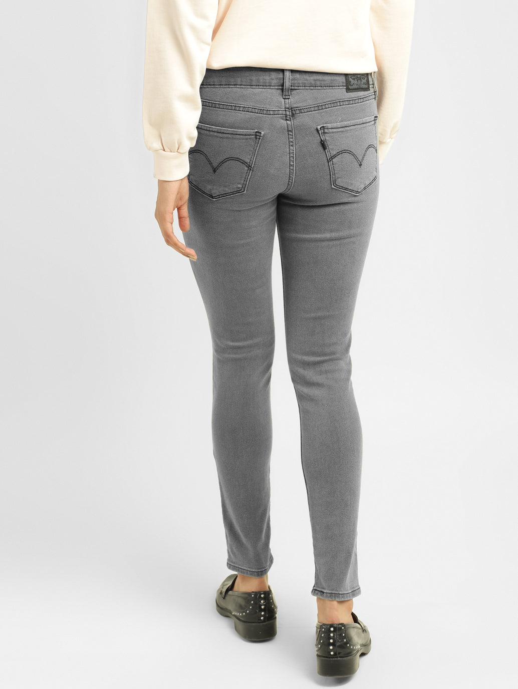 Women's 711 Grey Skinny Fit Mid Rise Jeans - 74df99f9-3cc8-4ae5-a067-12dff87e92e7 View
