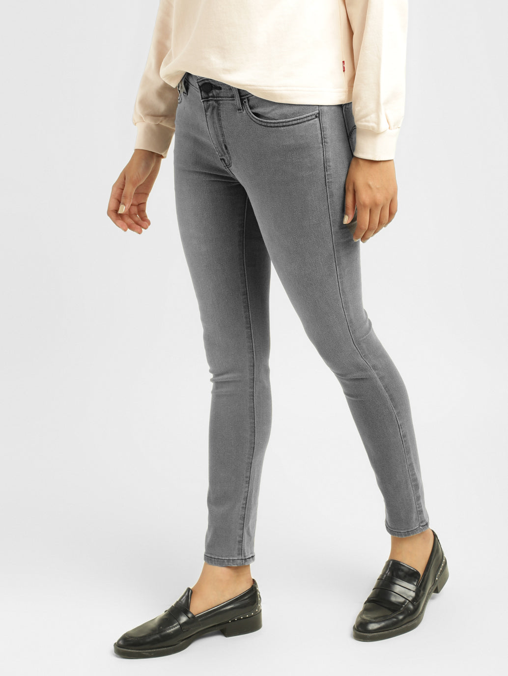Women's 711 Grey Skinny Fit Mid Rise Jeans - 8e2f4951-0423-442a-8c77-3bc11243cf9f View