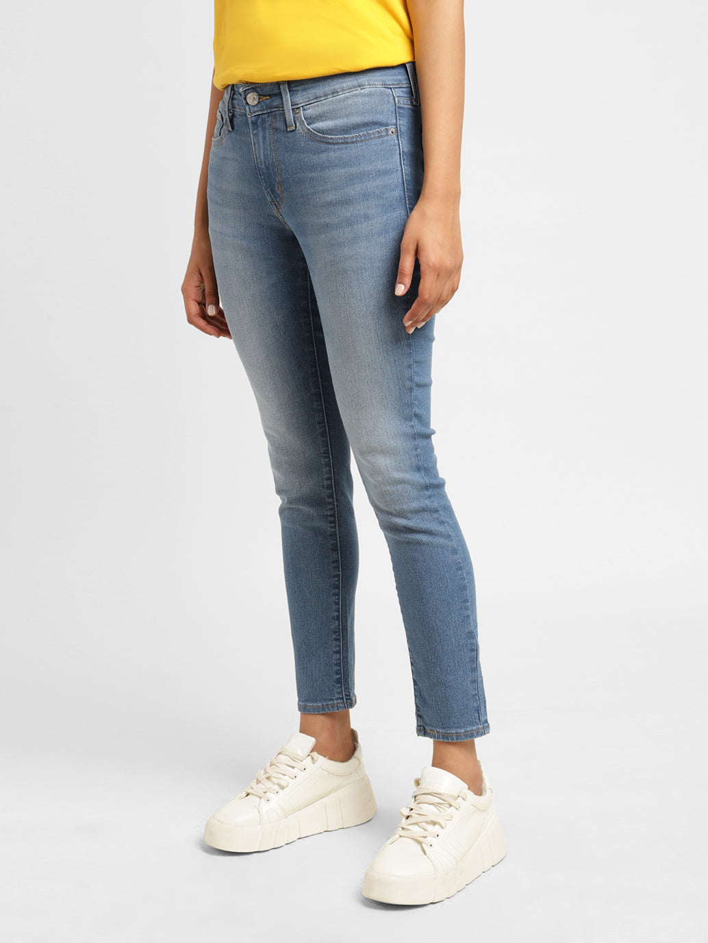 Women's 711 Blue Skinny Fit Mid Rise Jeans - 2b3922df-215e-41c8-bd1c-a6e876450fa9 View