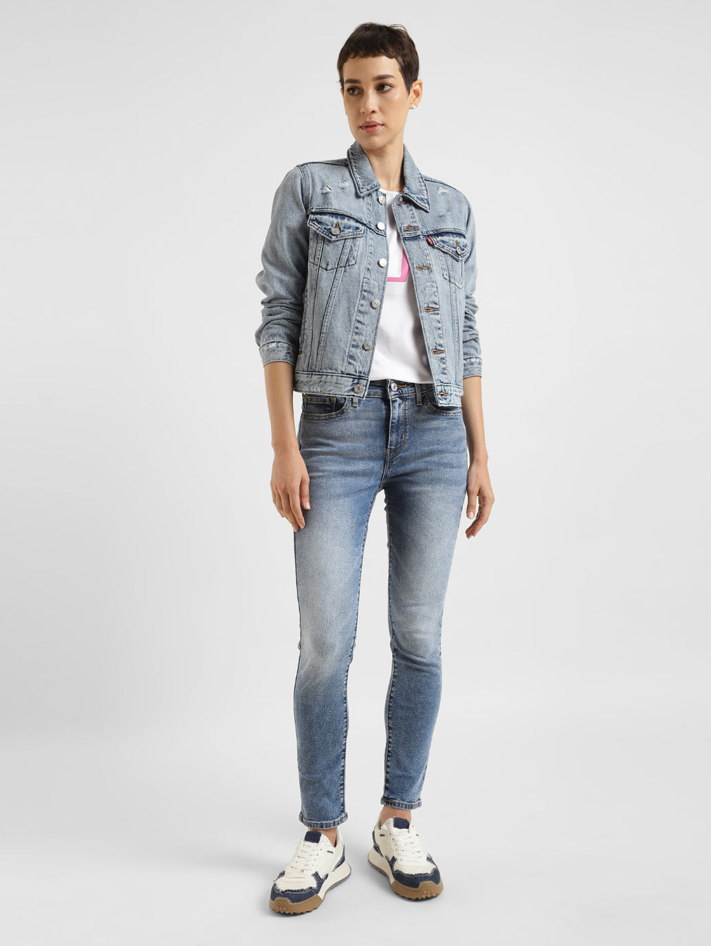 Women's 711 Blue Skinny Fit Mid Rise Jeans - 035414a4-5710-4c55-a9d2-a06df6bf3959 View