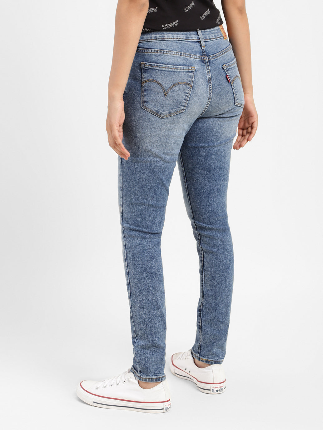 Women's 711 Blue Skinny Fit Mid Rise Jeans - 5776d2af-2acc-42e5-9fca-6d83507d3506 View