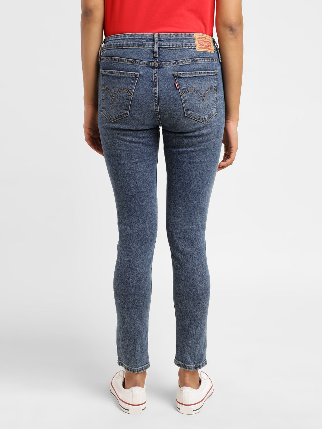 Women's 711 Blue Skinny Fit Mid Rise Jeans - 4891b3b6-c3f9-4c21-89de-c89b5df372a5 View