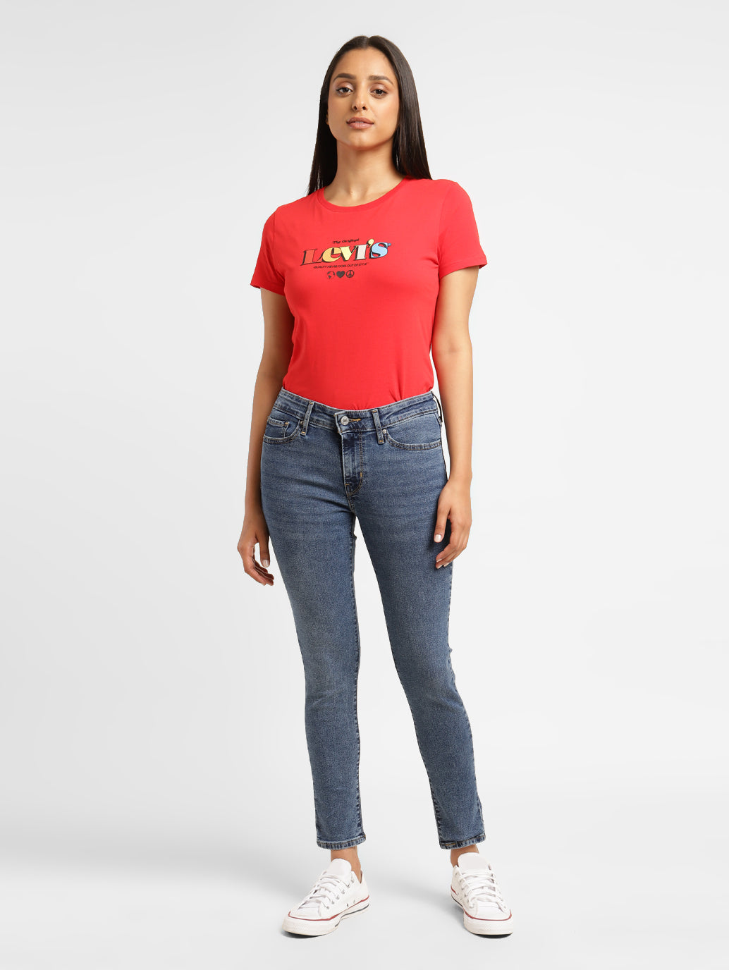 Women's 711 Blue Skinny Fit Mid Rise Jeans - 0b7c49d3-1e6a-4d7b-a17a-430acdcd0123 View