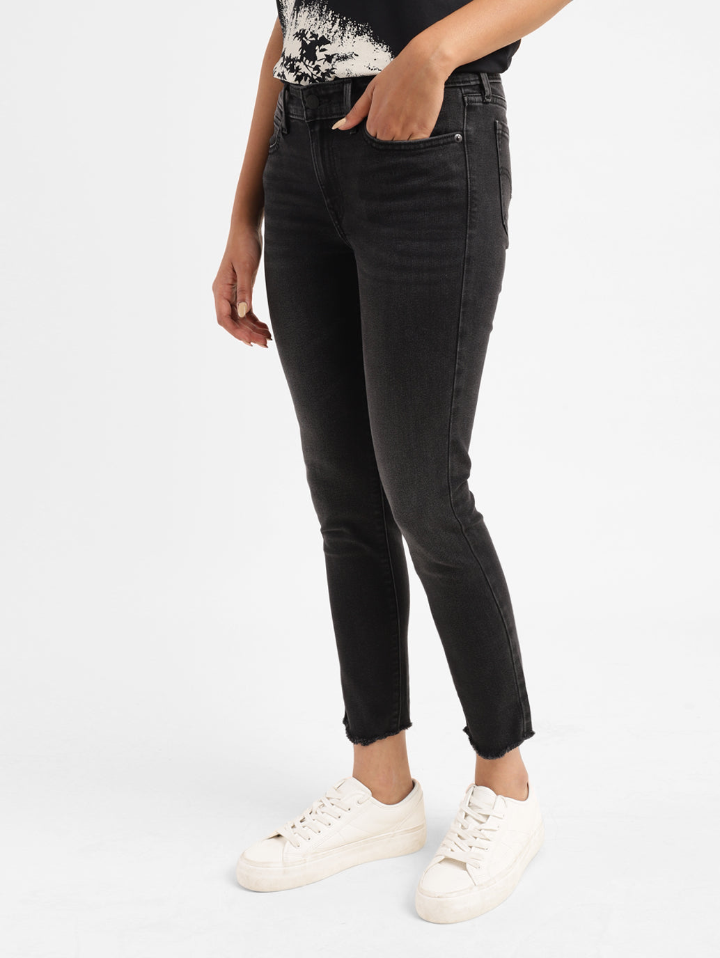Women's 711 Black Skinny Fit Mid Rise Jeans - 02cc42a9-7069-45c2-9c4f-7bd77acf79e8 View