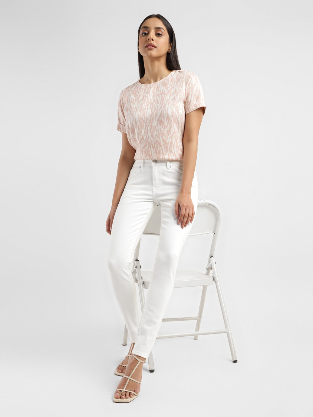 Women's 711 White Skinny Fit Mid Rise Jeans - 99a781a5-800f-475e-8dd0-16c703bc279a View