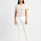 Women's 711 White Skinny Fit Mid Rise Jeans - ModelFront View