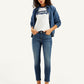 Women's 711 Blue Skinny Fit Mid Rise Jeans - Styleshot View