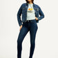 Women's 711 Navy Blue Skinny Fit Mid Rise Jeans - Styleshot View