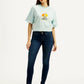 Women's 711 Navy Blue Skinny Fit Mid Rise Jeans - Front View
