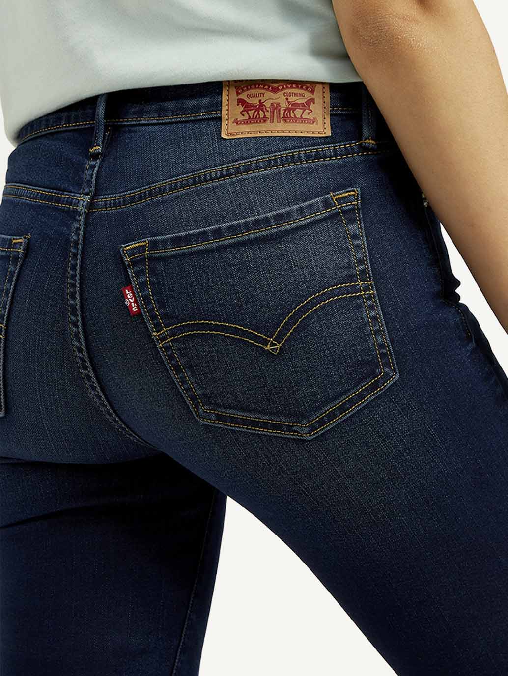 Women's 711 Navy Blue Skinny Fit Mid Rise Jeans - Detail View