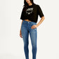 Women's 711 Blue Skinny Fit Mid Rise Jeans - Styleshot View