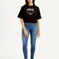 Women's 711 Blue Skinny Fit Mid Rise Jeans - Front View