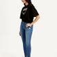 Women's 711 Blue Skinny Fit Mid Rise Jeans - Side View