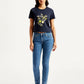 Women's 711 Blue Skinny Fit Mid Rise Jeans - Front View
