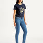 Women's 711 Blue Skinny Fit Mid Rise Jeans - Side View