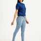 Women's 711 Blue Skinny Fit Mid Rise Jeans - Side View