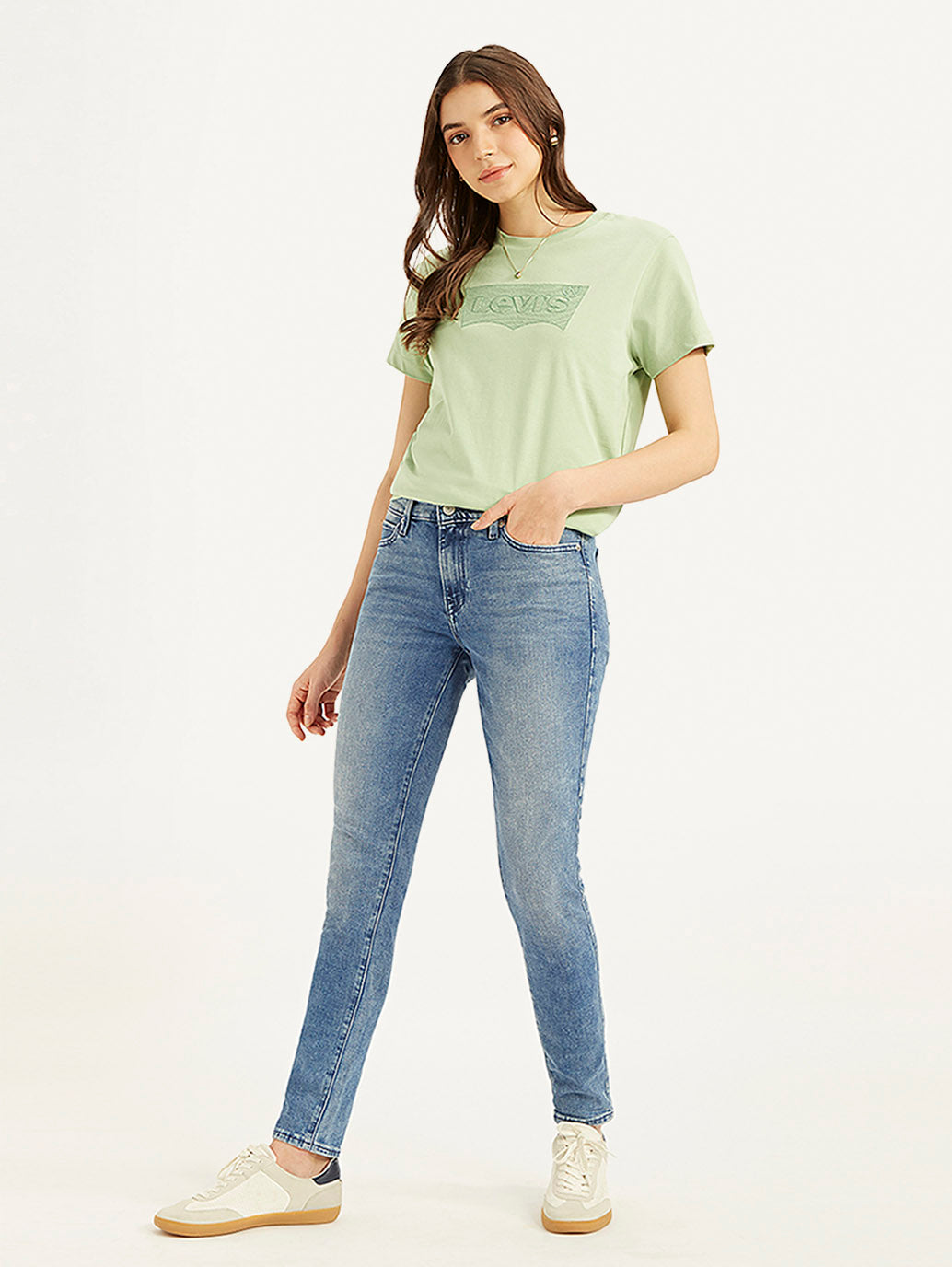 Women's 711 Blue Skinny Fit Mid Rise Jeans