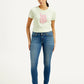 Women's 711 Blue Skinny Fit Mid Rise Jeans - Front View