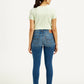 Women's 711 Blue Skinny Fit Mid Rise Jeans - Back View