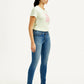 Women's 711 Blue Skinny Fit Mid Rise Jeans - Side View