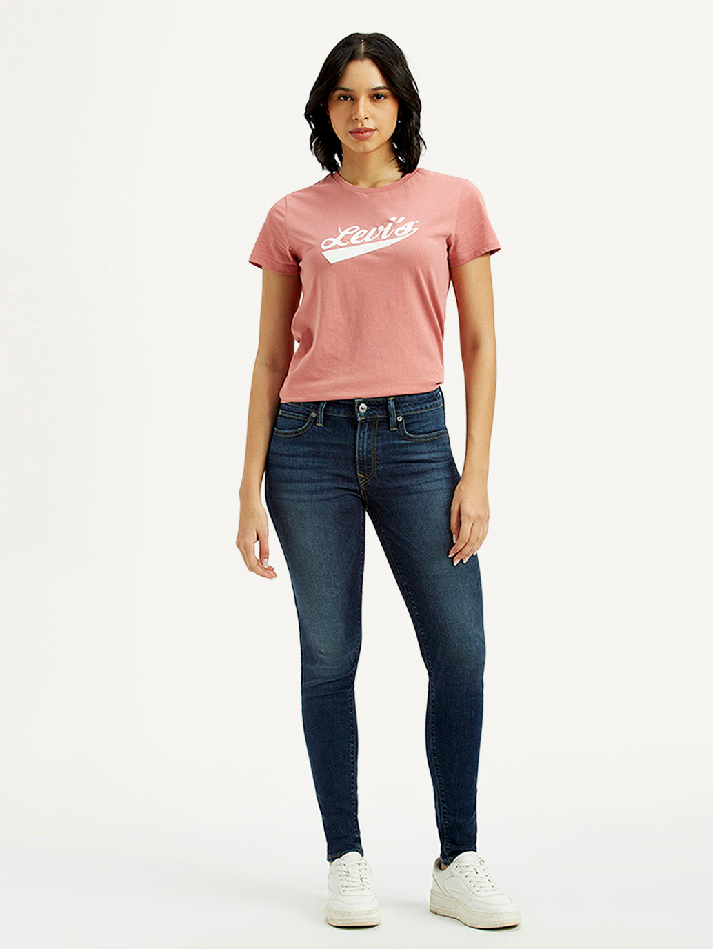 Women's 711 Dark Indigo Skinny Fit Mid Rise Jeans