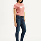 Women's 711 Dark Indigo Skinny Fit Mid Rise Jeans - Side View