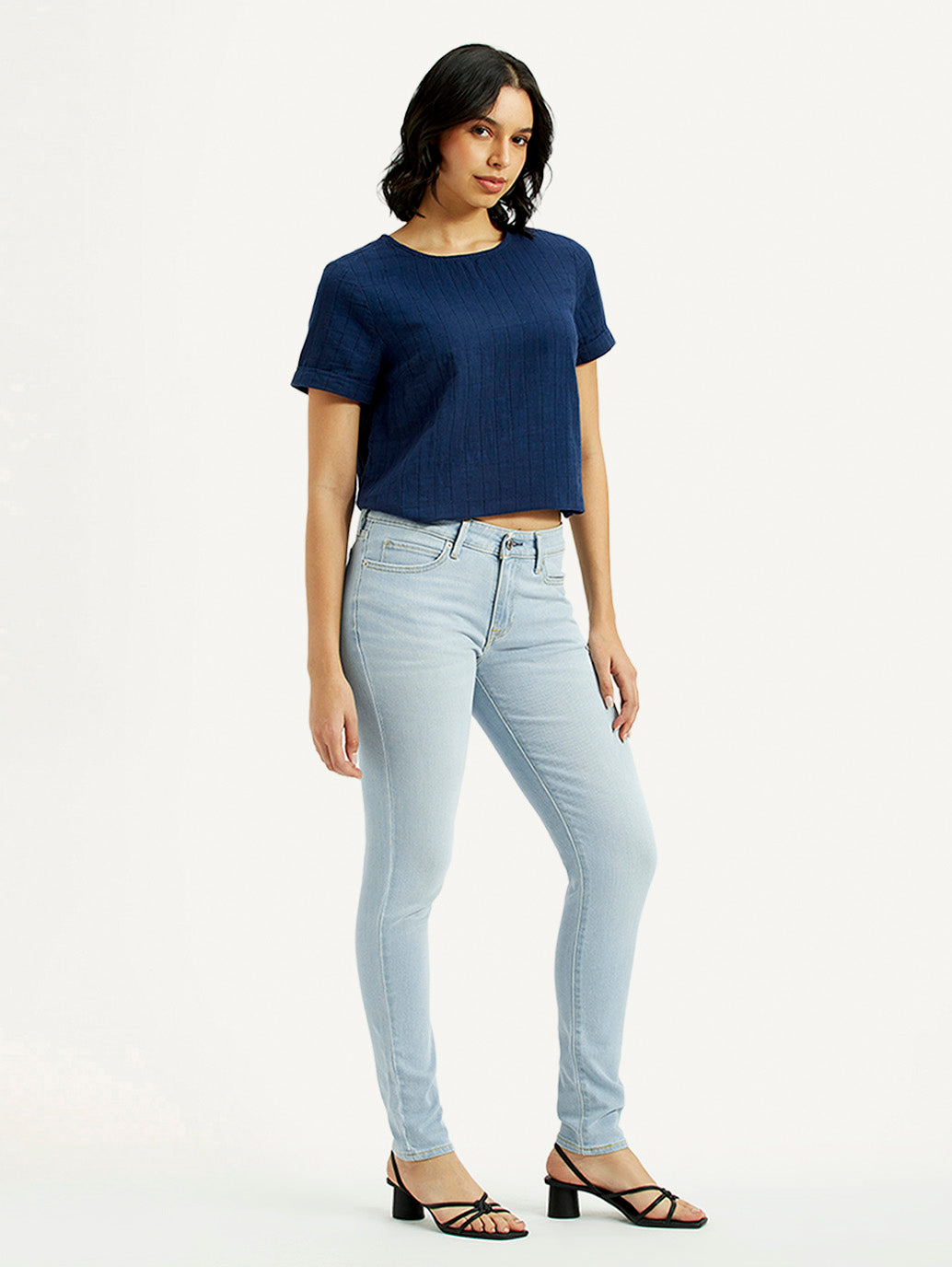 Women's 711 Light Indigo Skinny Fit Mid Rise Jeans