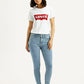 Women's 711 Light Blue Skinny Fit Mid Rise Jeans - Front View